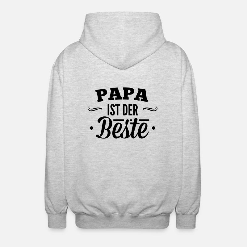 Papa ist der beste - Unisex Kapuzenjacke - Hellgrau meliert