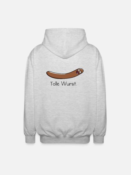 Tolle Wurst. - Unisex Kapuzenjacke - Hellgrau meliert