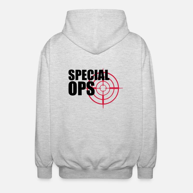 Special Ops crosshairs - Unisex Hooded Jacket - light heather grey