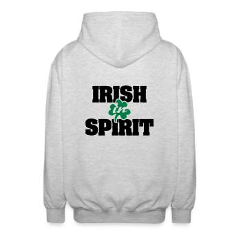 Irish In Spirit - Veste à capuche unisexe - gris clair chiné - Dos - AI Model Male 185 light (185cm)
