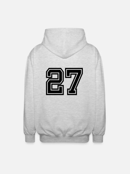 27 - Unisex Kapuzenjacke - Hellgrau meliert