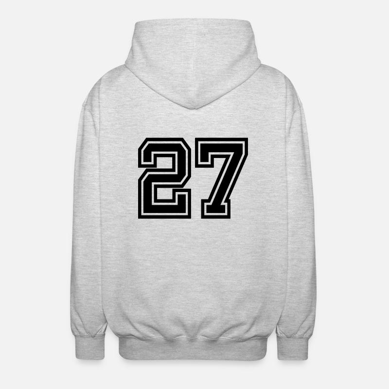27 - Unisex Kapuzenjacke - Hellgrau meliert