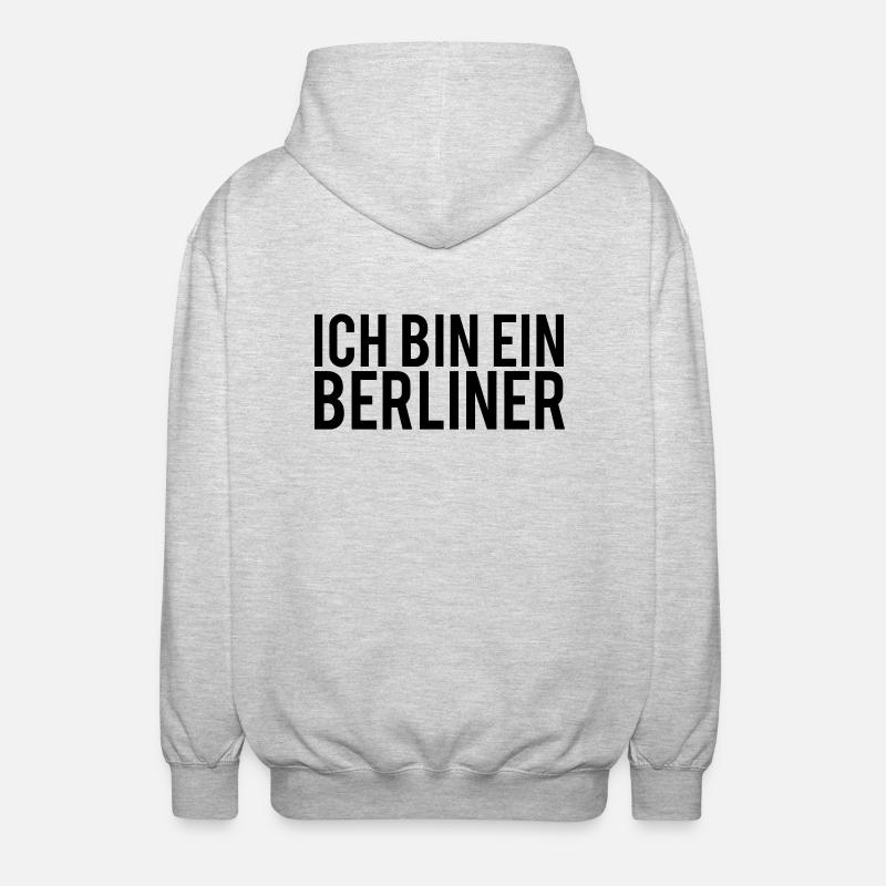 JE SUIS UN BERLINER - Veste à capuche unisexe - gris clair chiné