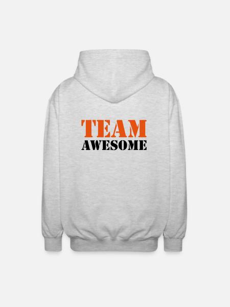 Team awesome - Unisex Hooded Jacket - light heather grey