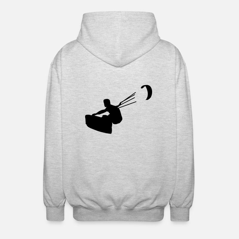 Kitesurfer - Unisex Kapuzenjacke - Hellgrau meliert