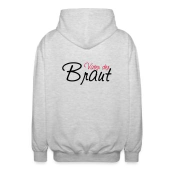 vater_der_braut - Unisex Kapuzenjacke - Hellgrau meliert - Hinten - AI Model Male 185 light (185cm)