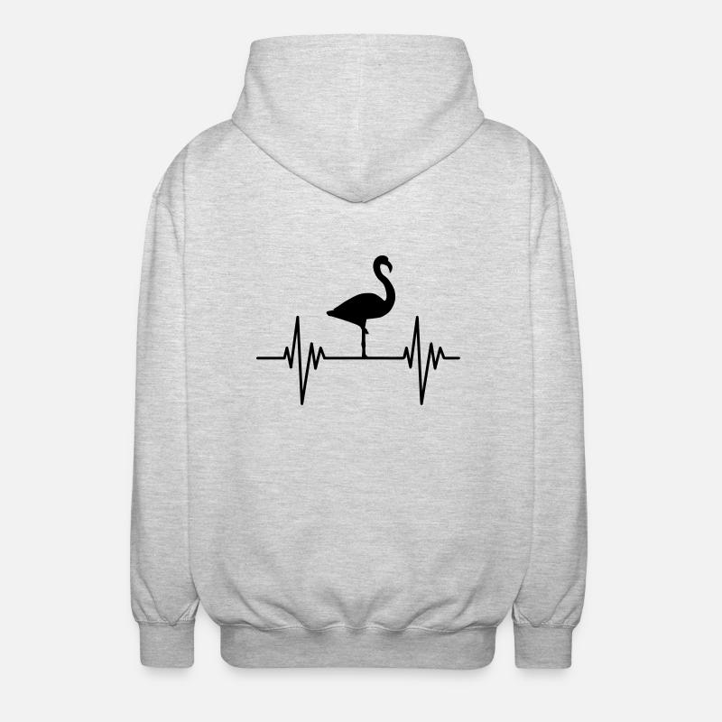 Flamingo Pulse - Unisex Hooded Jacket - light heather grey