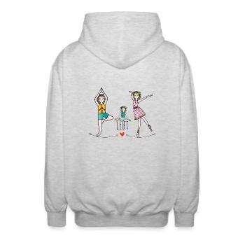 Die Hüterin der Kinder-Bewegung - Unisex Kapuzenjacke - Hellgrau meliert - Hinten - AI Model Male 185 light (185cm)