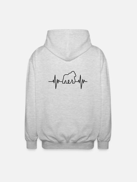 Gorilla Pulse - Unisex Kapuzenjacke - Hellgrau meliert