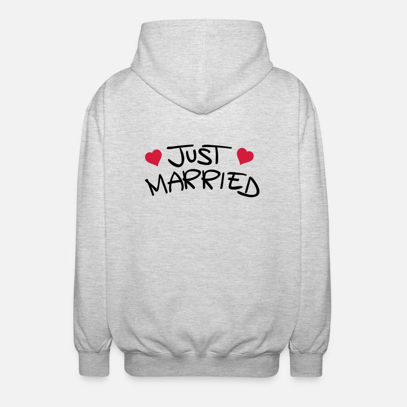 just_married_1__f2 - Unisex Kapuzenjacke - Hellgrau meliert
