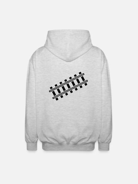 zug_gleis_f1 - Unisex Hooded Jacket - light heather grey