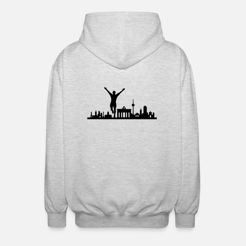 Berlin Jogger - Unisex Kapuzenjacke - Hellgrau meliert