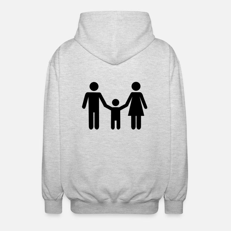 Famille - Veste à capuche unisexe - gris clair chiné