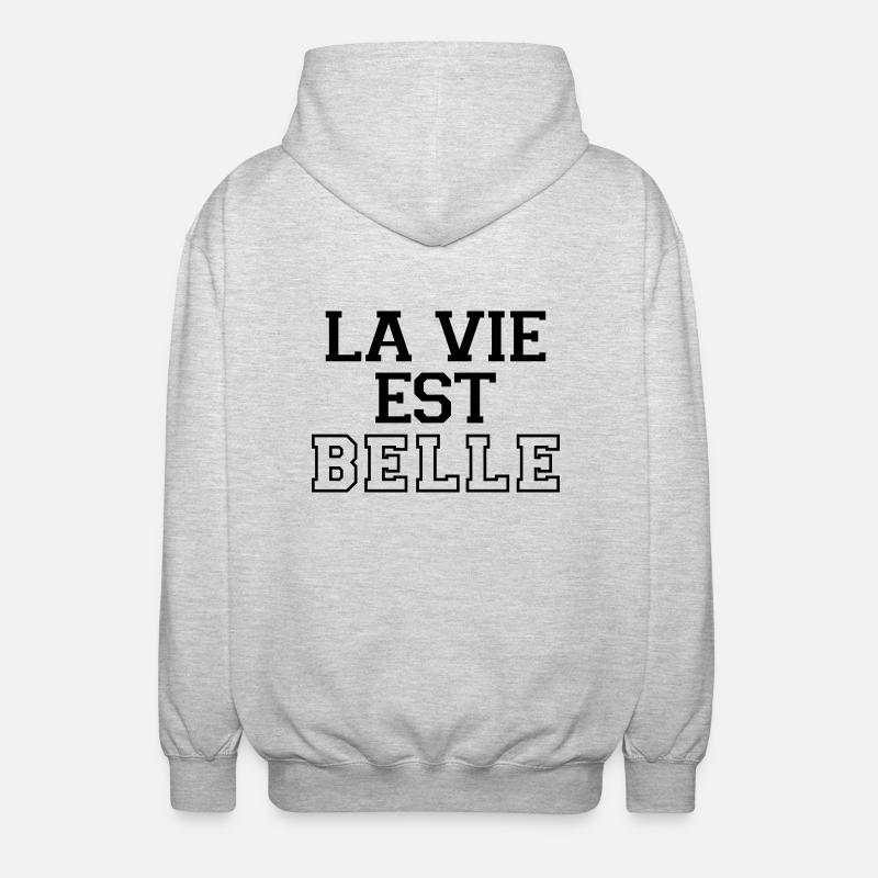 La Vie Est Belle - Veste à capuche unisexe - gris clair chiné
