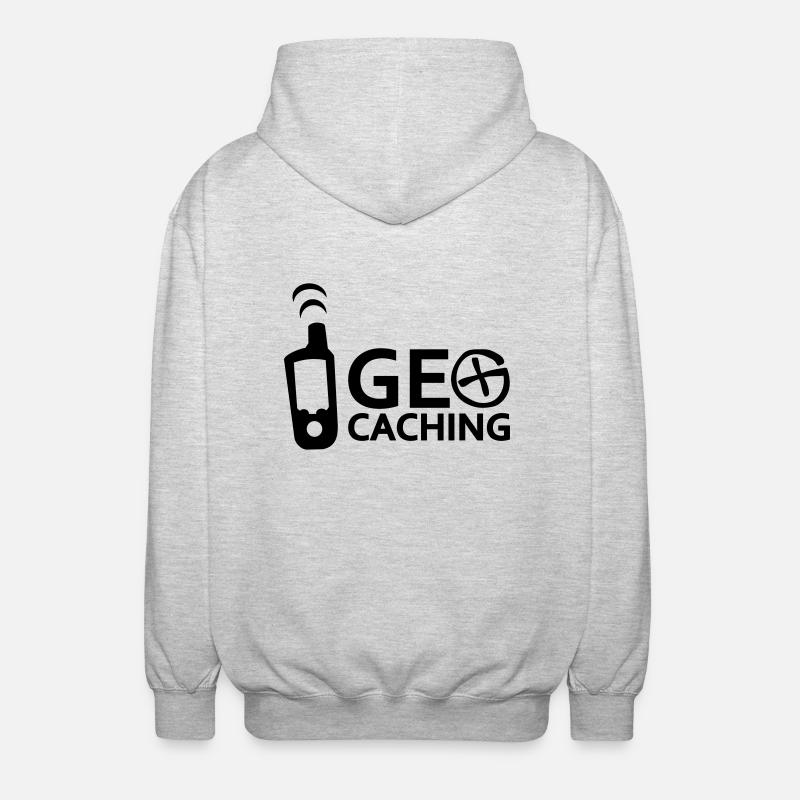 Geocaching - Unisex Kapuzenjacke - Hellgrau meliert