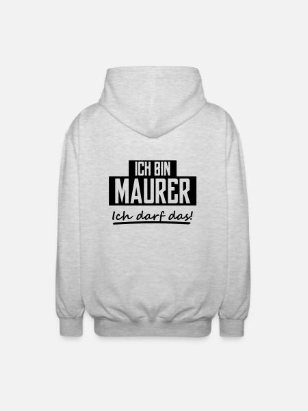 ich bin maurer - Unisex Kapuzenjacke - Hellgrau meliert