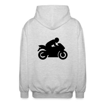 Motocycle - Veste à capuche unisexe - gris clair chiné - Dos - AI Model Male 185 light (185cm)