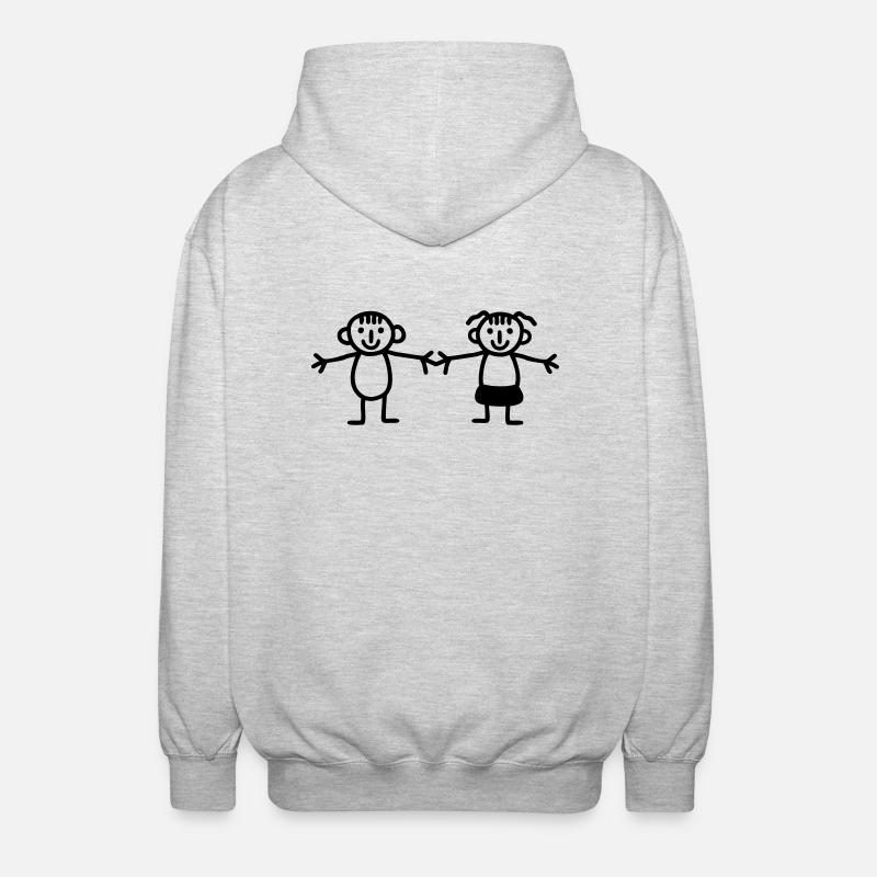 Kinder Mädchen Junge - Unisex Kapuzenjacke - Hellgrau meliert