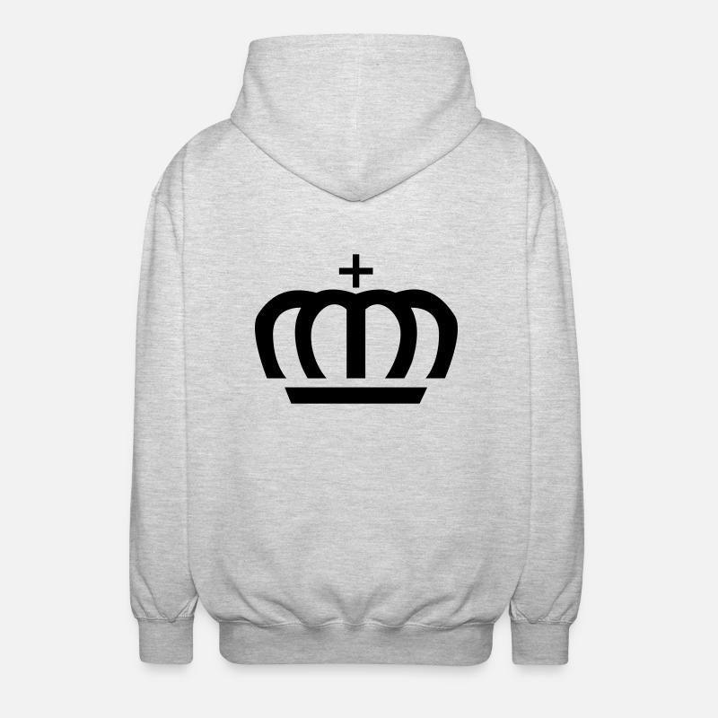 Crown - Unisex Kapuzenjacke - Hellgrau meliert