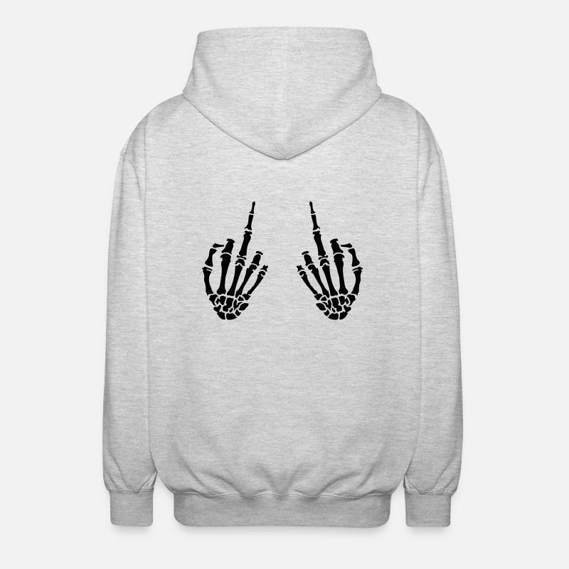 middle fingers design - Unisex Kapuzenjacke - Hellgrau meliert