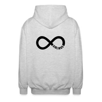 Siblings Unendlichkeit - Unisex Kapuzenjacke - Hellgrau meliert - Hinten - AI Model Male 185 light (185cm)