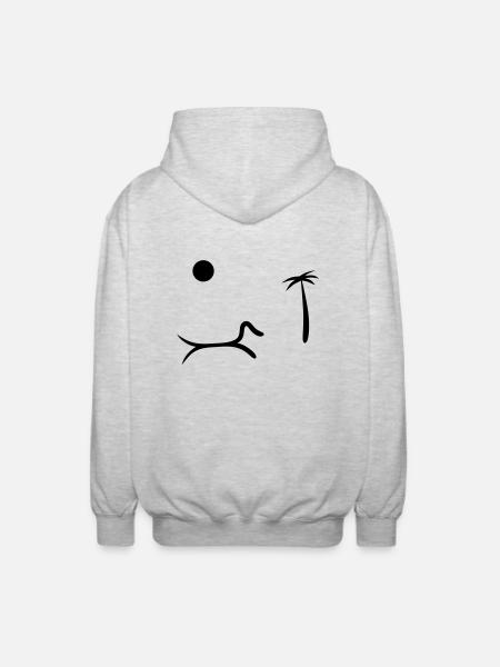 Dackel Sommerurlaub - Unisex Kapuzenjacke - Hellgrau meliert