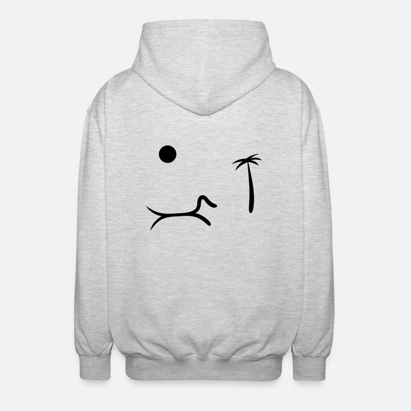 Vacances d’été teckel - Veste à capuche unisexe - gris clair chiné