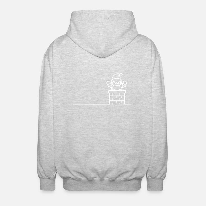 Père Noël Cheminée Noël - Veste à capuche unisexe - gris clair chiné
