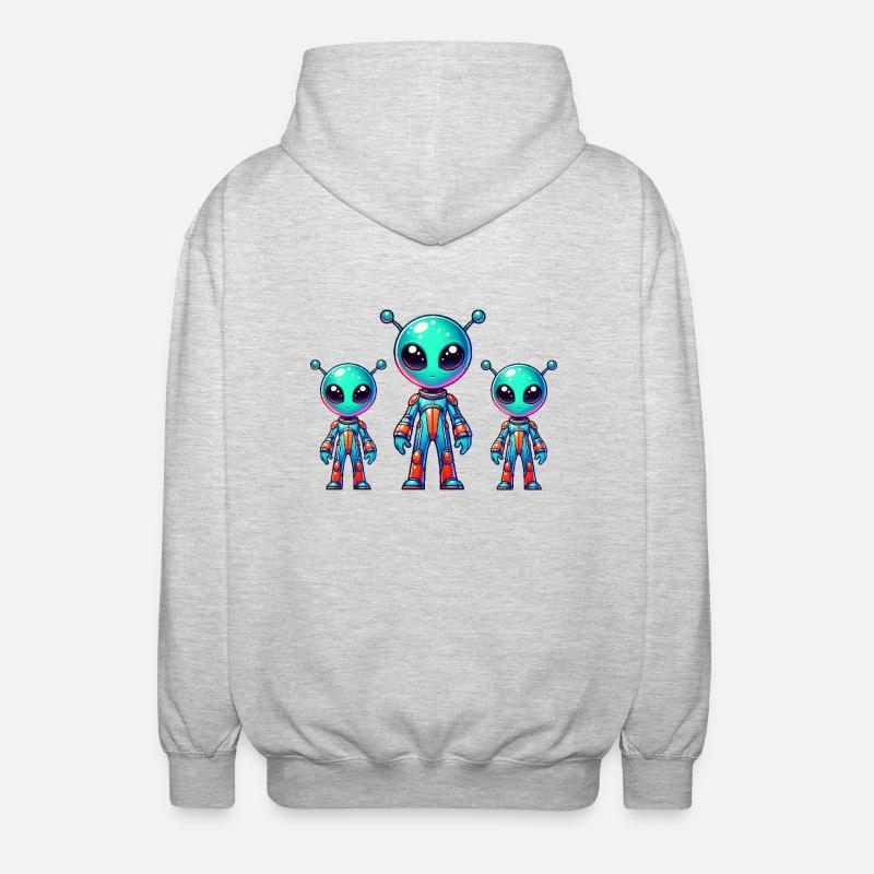 Alien Comic - Unisex Kapuzenjacke - Hellgrau meliert