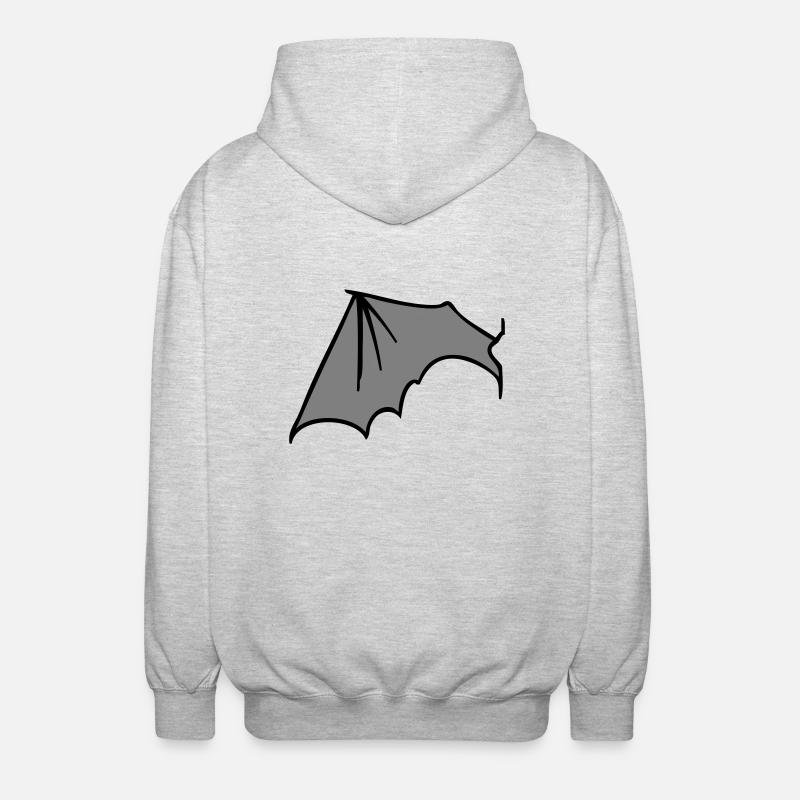 batwing_left_grey - Veste à capuche unisexe - gris clair chiné