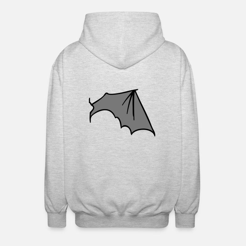 batwing_right_grey - Veste à capuche unisexe - gris clair chiné