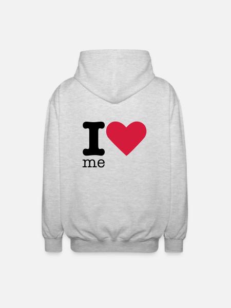 I Love Me - Unisex Hooded Jacket - light heather grey