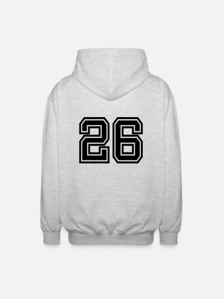 26 - Unisex Kapuzenjacke - Hellgrau meliert