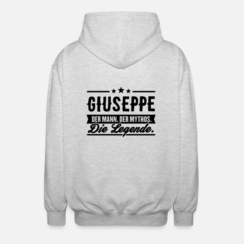 Man Myth Légende Giuseppe - Veste à capuche unisexe - gris clair chiné