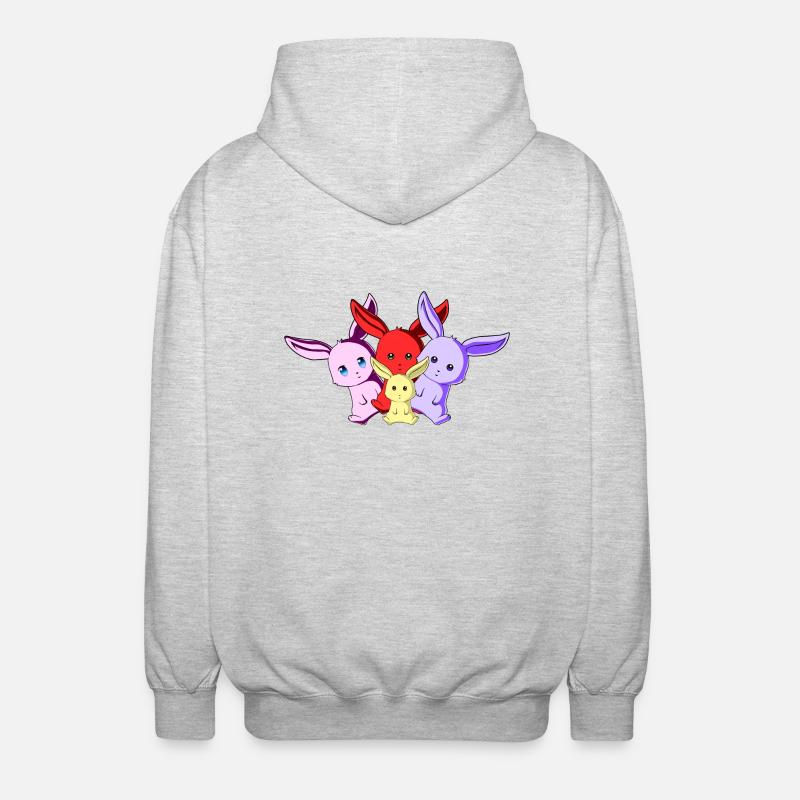 Lapin équipe - Veste à capuche unisexe - gris clair chiné
