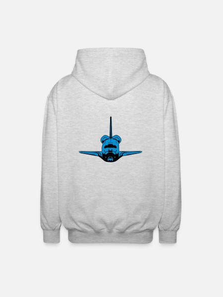Spaceshuttle - Unisex Kapuzenjacke - Hellgrau meliert