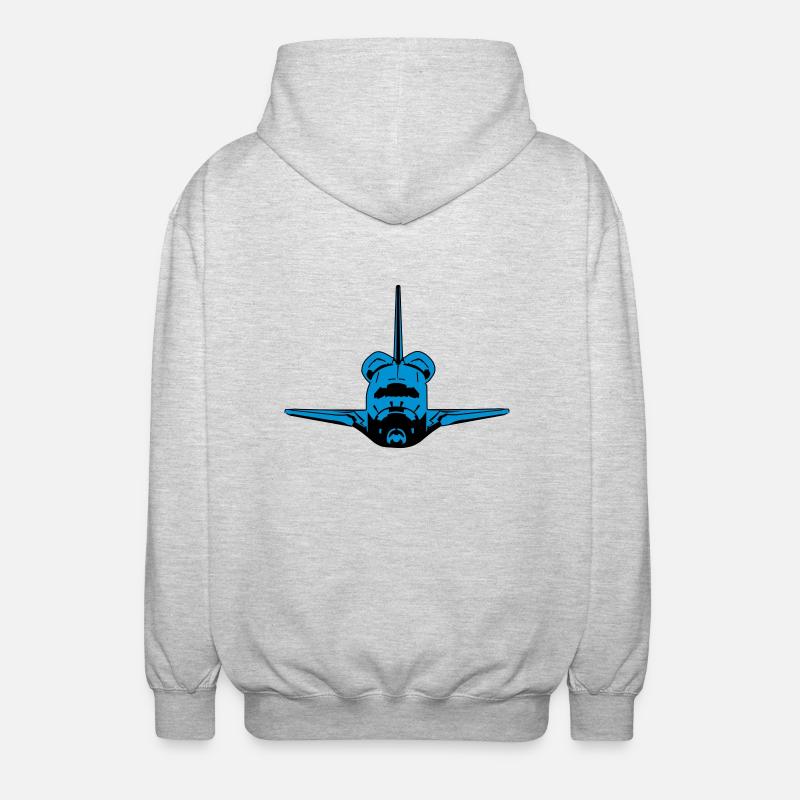 Spaceshuttle - Unisex Kapuzenjacke - Hellgrau meliert