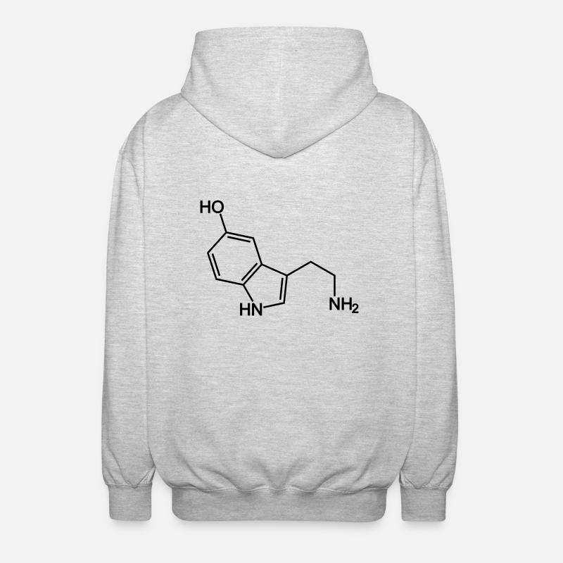 Serotonin Molecule - Unisex Hooded Jacket - light heather grey