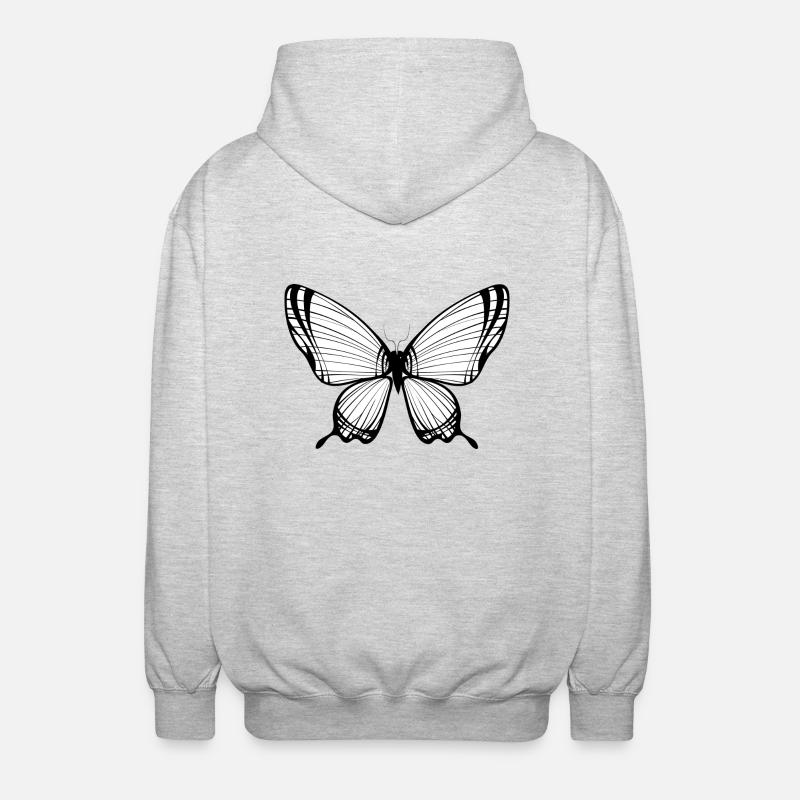 papillon - Veste à capuche unisexe - gris clair chiné