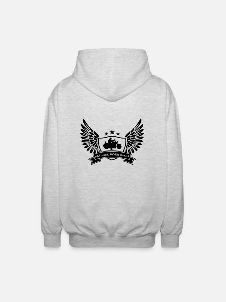 natural_born_biker - Unisex Hooded Jacket - light heather grey