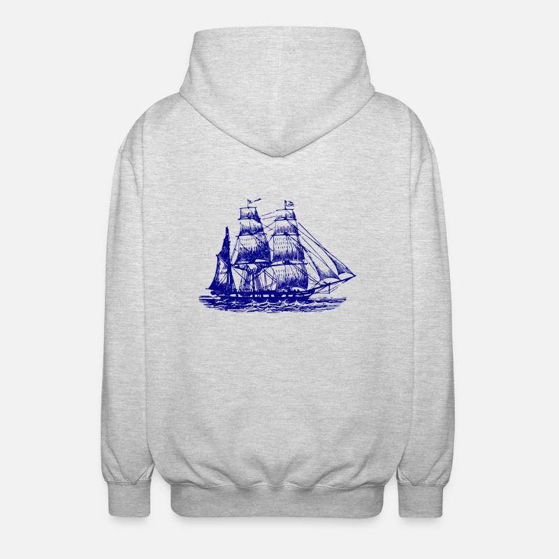 Segelboot Segelschiff - Unisex Kapuzenjacke - Hellgrau meliert