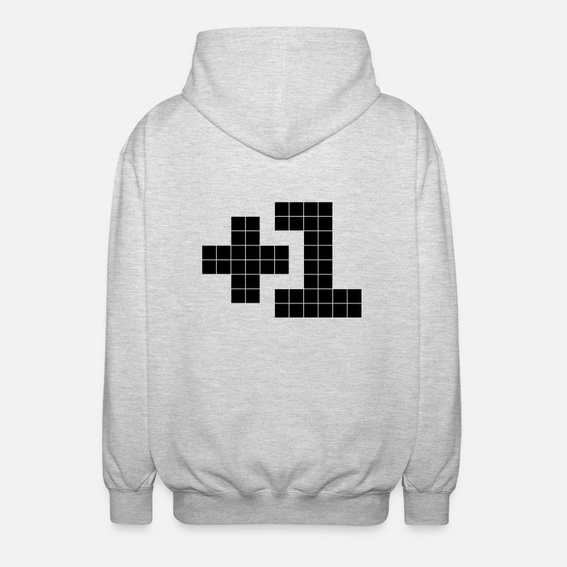 +1 - Veste à capuche unisexe - gris clair chiné