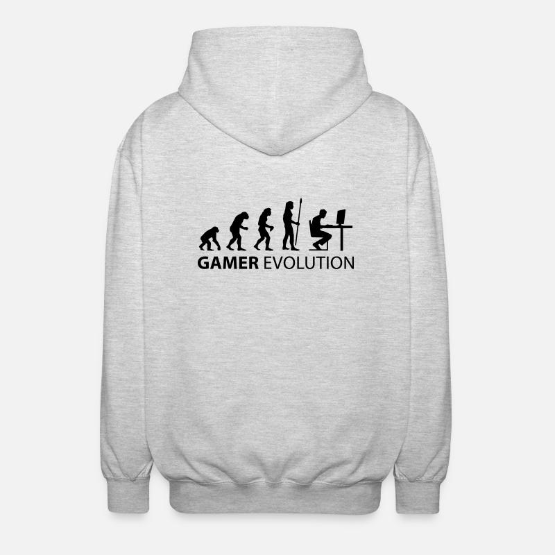 Gamer Evolution - Unisex Hooded Jacket - light heather grey