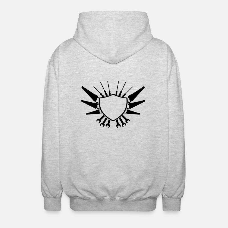 Craftsman Shield Logo - Veste à capuche unisexe - gris clair chiné