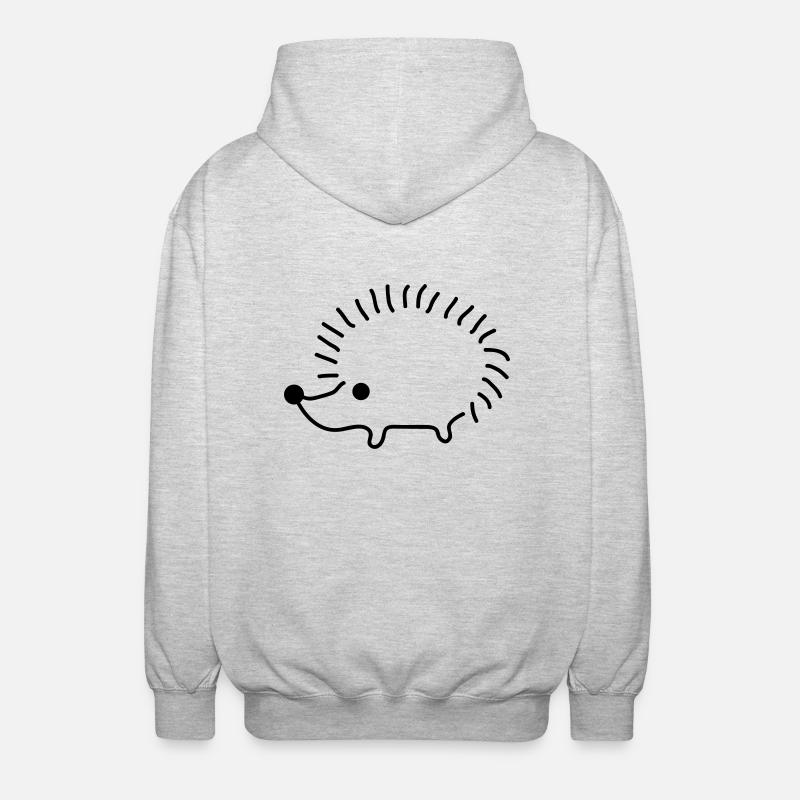 Hedgehog Design - Unisex Kapuzenjacke - Hellgrau meliert