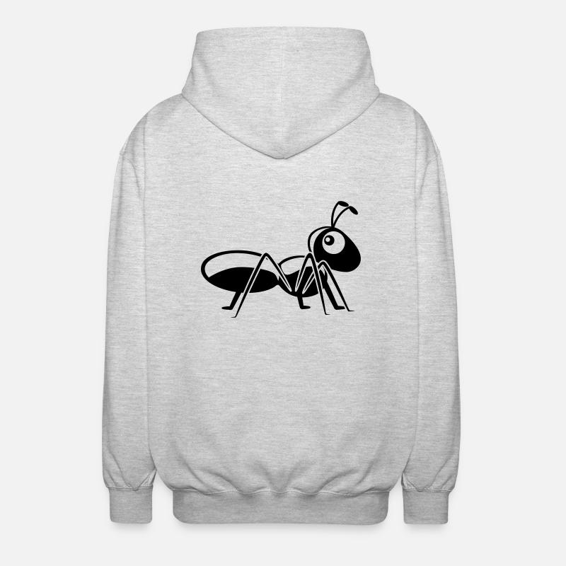 Insecte fourmi drôle mignon - Veste à capuche unisexe - gris clair chiné