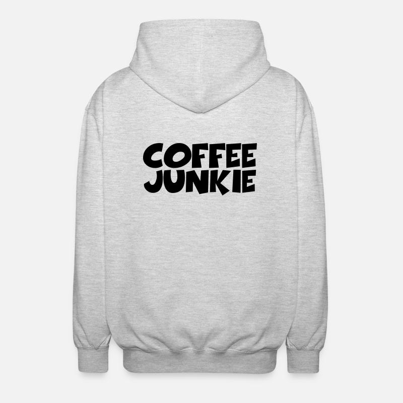Coffee Junkie - Unisex Kapuzenjacke - Hellgrau meliert