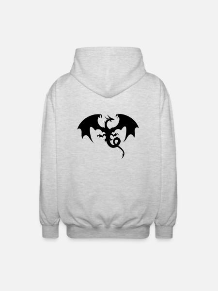 Drachen - Unisex Kapuzenjacke - Hellgrau meliert