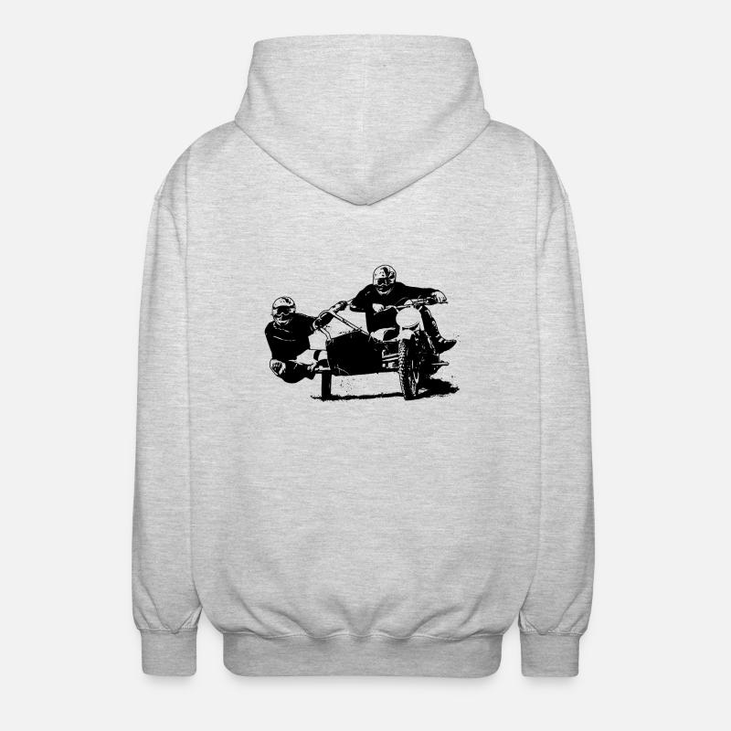 Sidecar Moto Cross - Unisex Kapuzenjacke - Hellgrau meliert