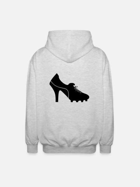 woman_soccer_01 - Unisex Hooded Jacket - light heather grey